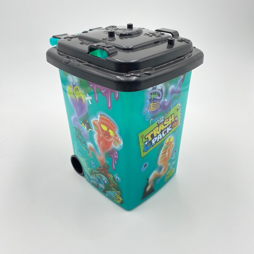 Trash Pack Trash Can Rolling Storage For Trashies Container Teal Cartoon Figures